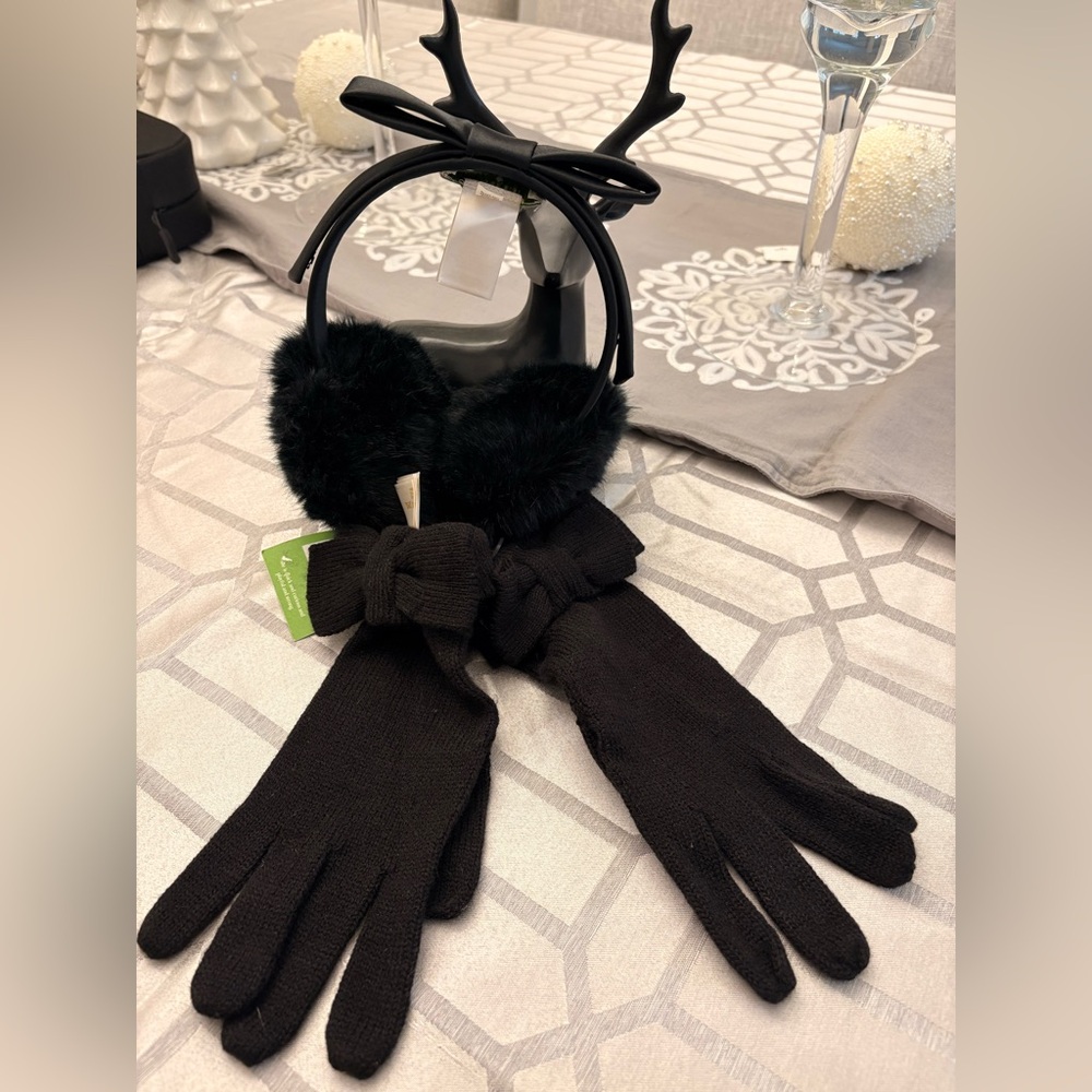 Kate spade bow gloves & earmuff